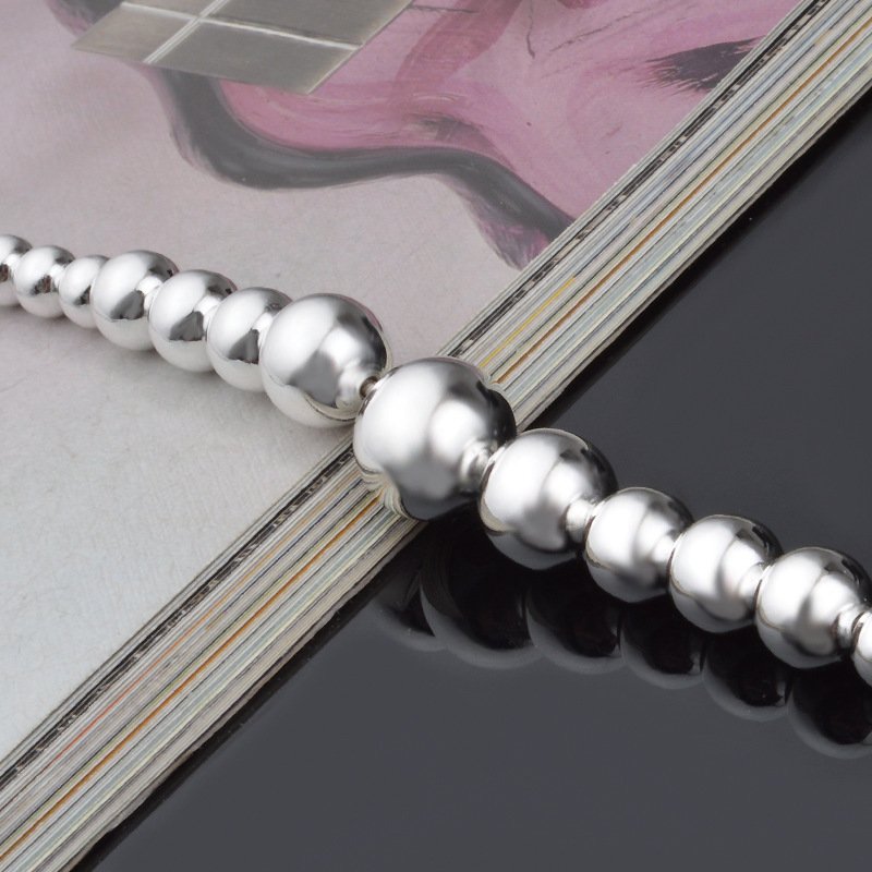 Direct Selling Silver Bracelet Unisex Simple Aperture Round Bead Bracelet Fashion Student Bead Bracelet