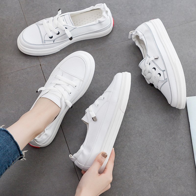 Flying woven sports shoes female breathable white shoes female 2023 summer new student running board shoes lazy