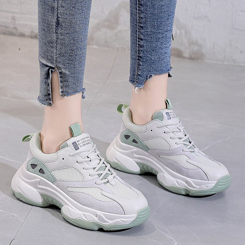 2023 women's spring new women's shoes tide thick-soled increased sports casual shoes