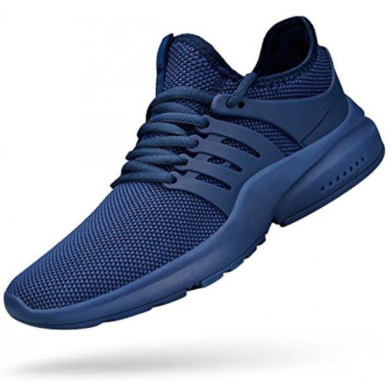 Feetmat Men's Non Slip Gym Sneakers Lightweight Breathable Athletic Running Walking Tennis Shoes Blue