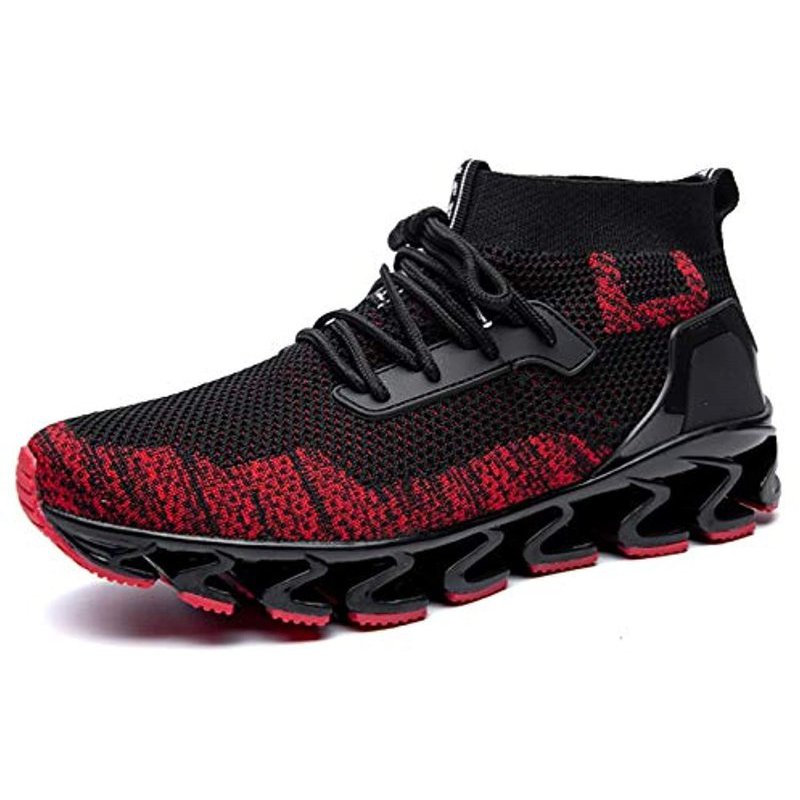 Men Sport Running Shoes Athletic Tennis Walking Sneakers Black-red
