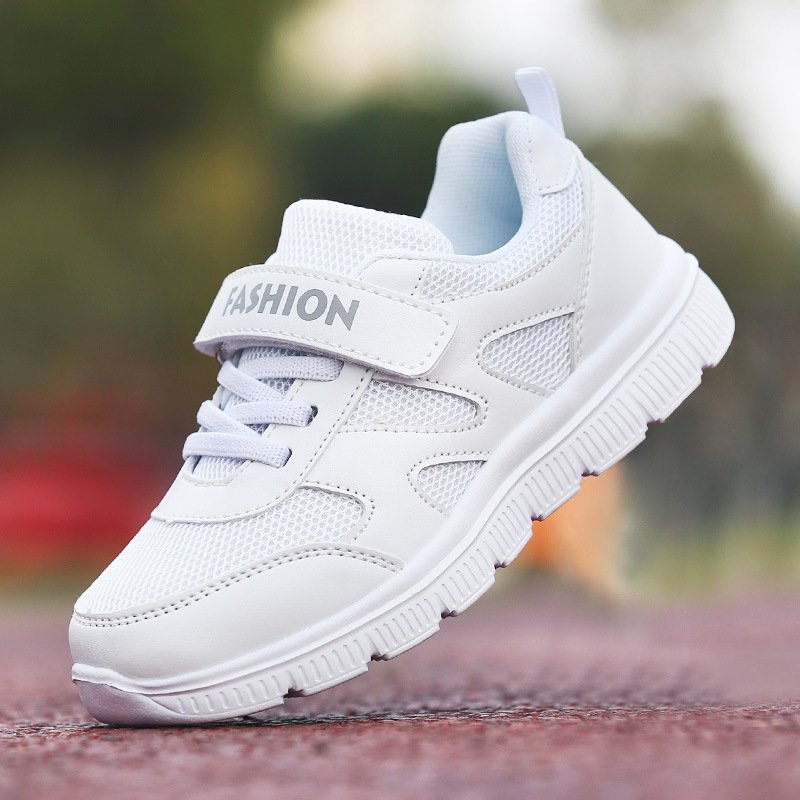 Cross-border hot style 2023 spring new children's sneakers, breathable children's casual students' white shoes