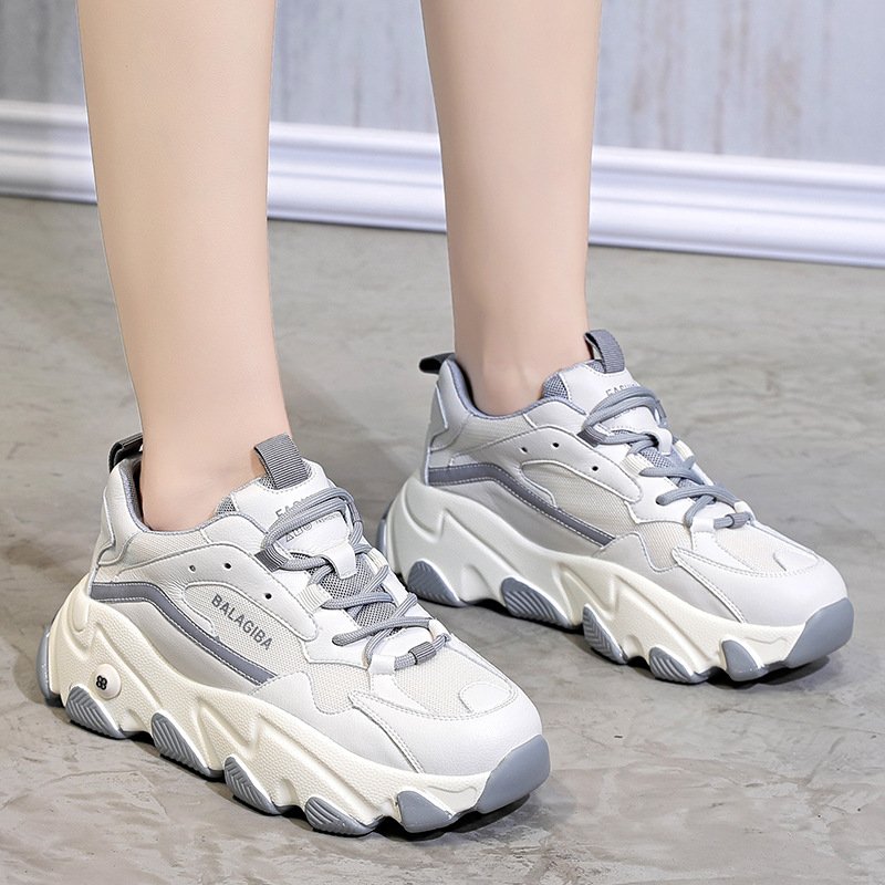 2023 spring new sponge cake college style thick bottom sports and leisure women's shoes to increase women's tide