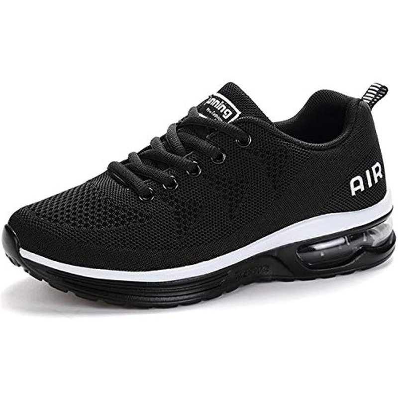 Running Shoes Men's Air Cushion Athletic Gym Tennis Shoes Sneakers Lightweight Walking Shoes Black-8