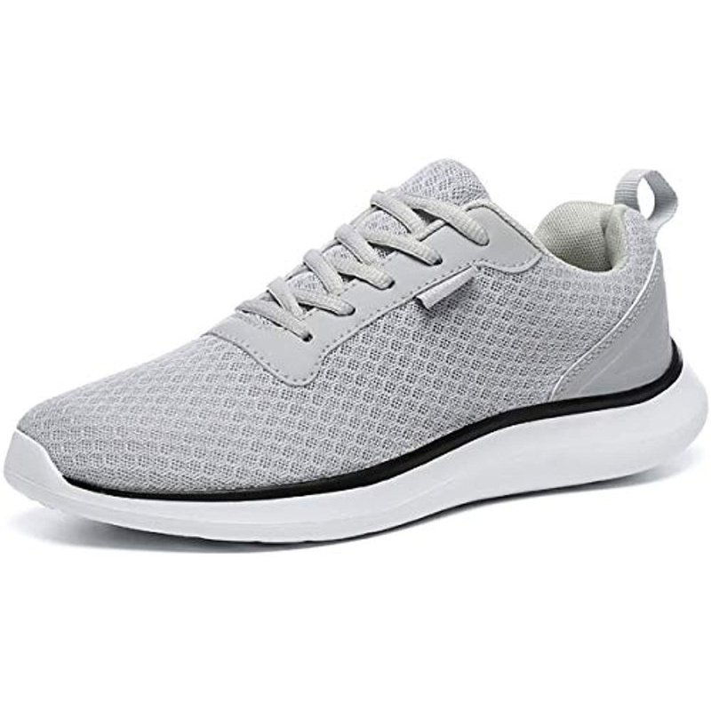 Men's Breathable Mesh Tennis Shoes Comfortable Gym Sneakers Lightweight Athletic Running Shoes Lightgrey